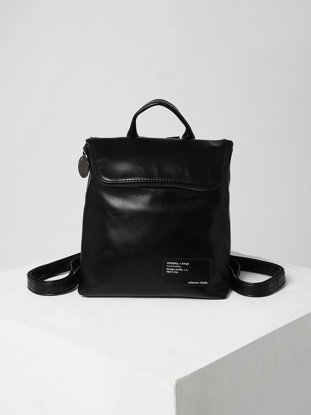 kendall & kylie womens black solid backpack