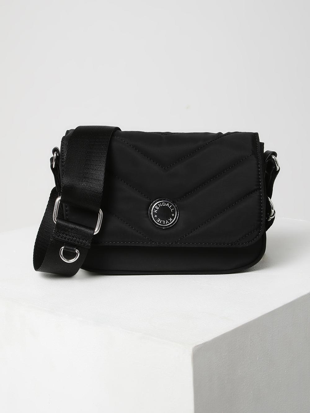 kendall & kylie womens black solid crossbody