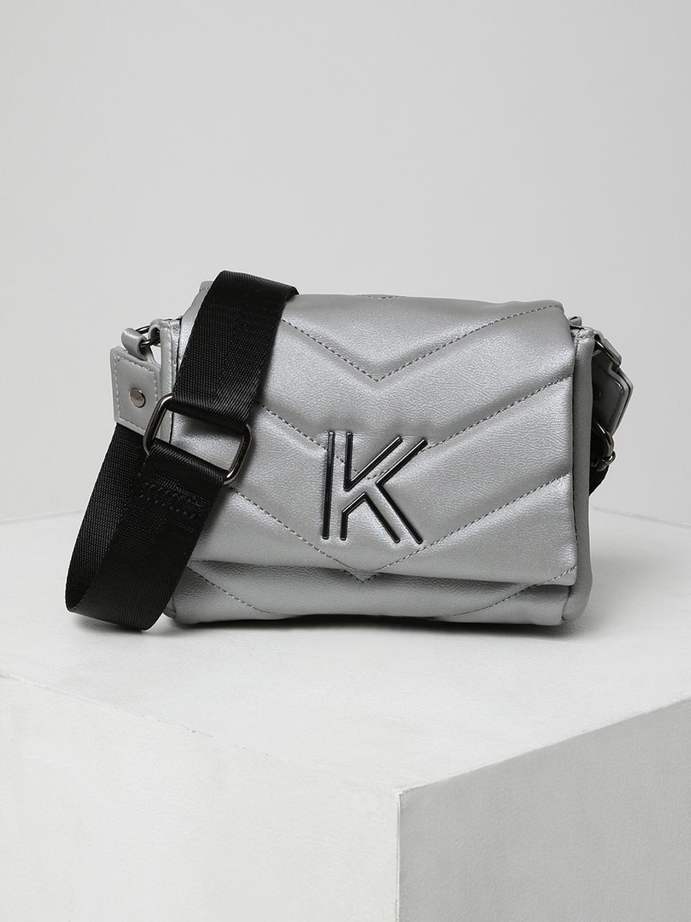 kendall & kylie womens grey solid crossbody