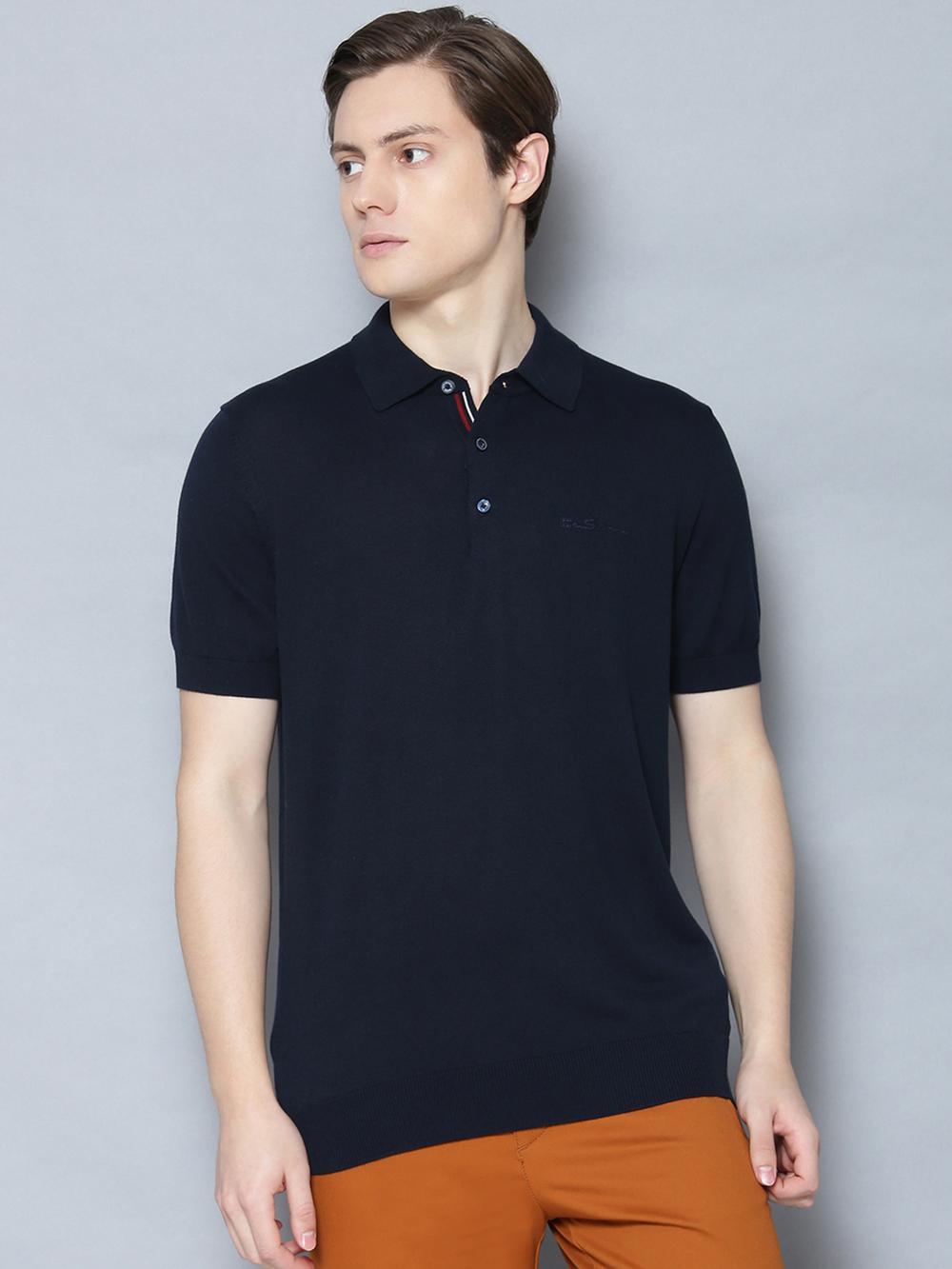 dark navy solid polo t-shirt