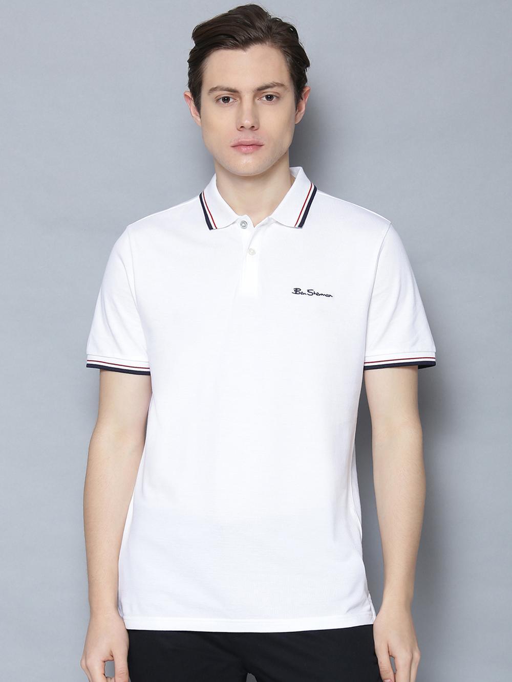 white solid polo t-shirt