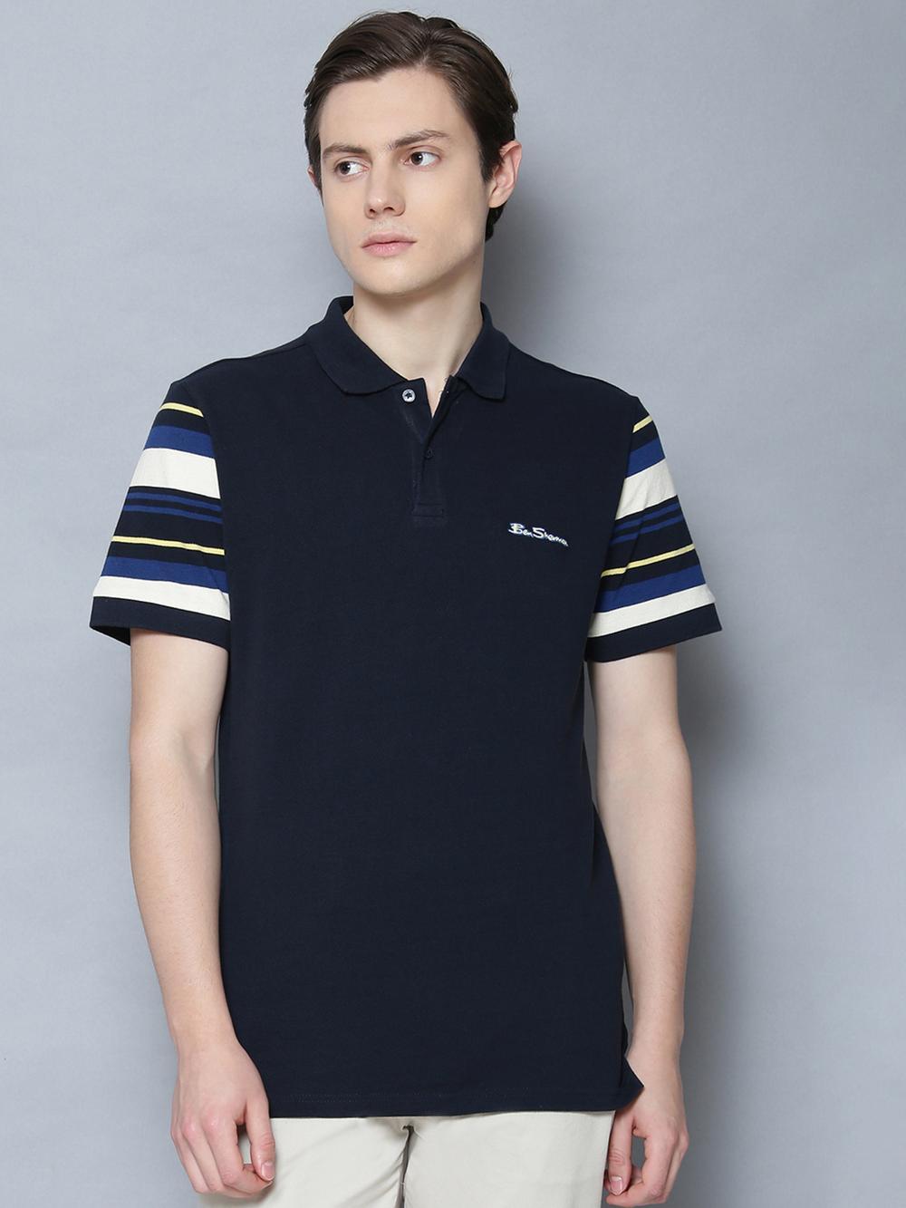 dark navy solid polo t-shirt