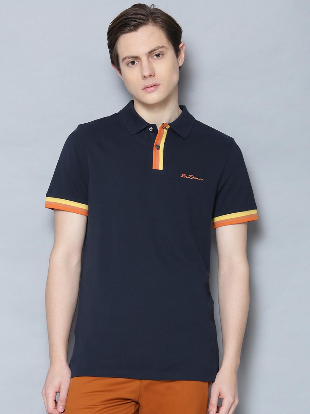 dark navy solid polo t-shirt