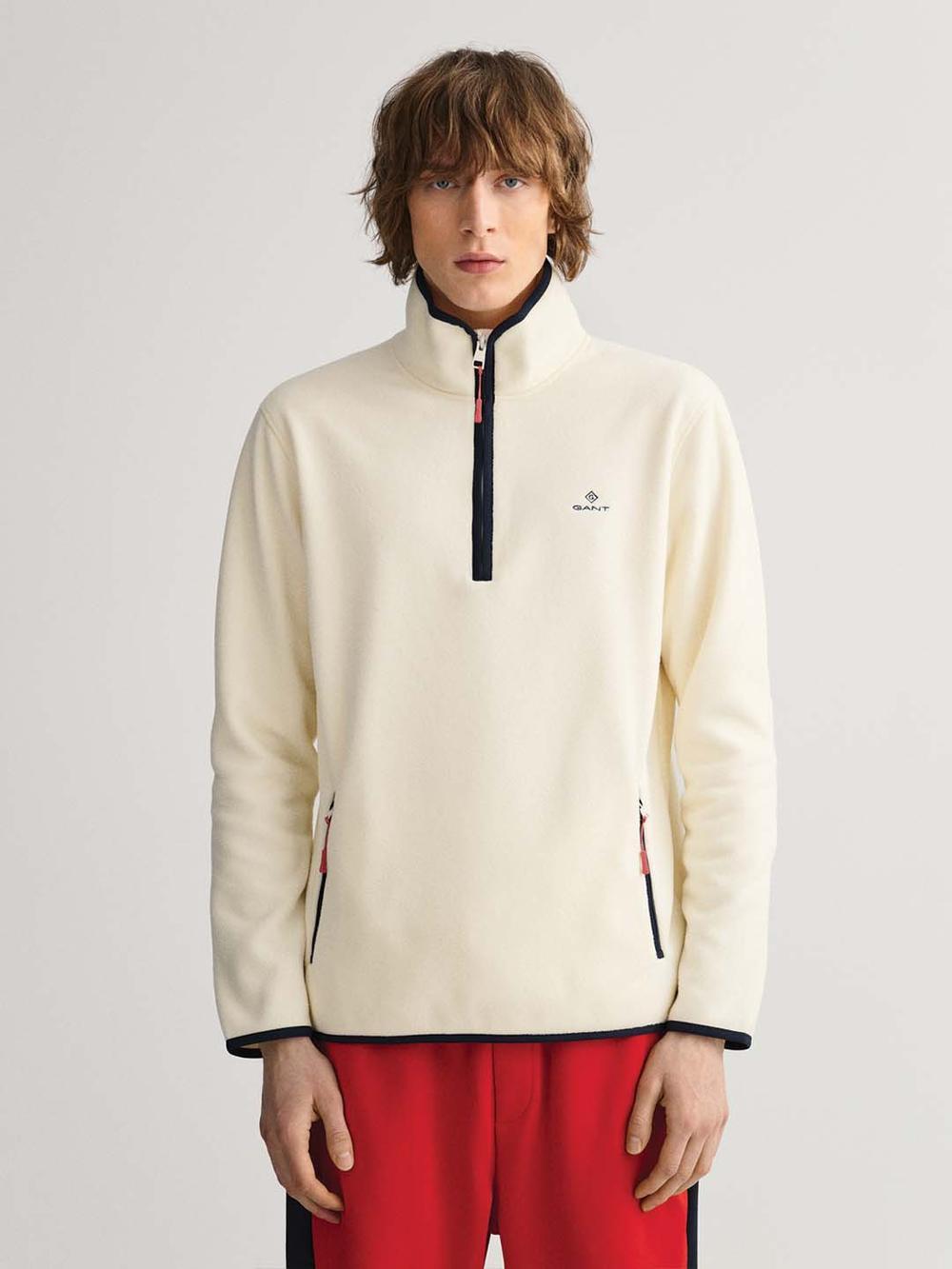 cream solid high neck jacket