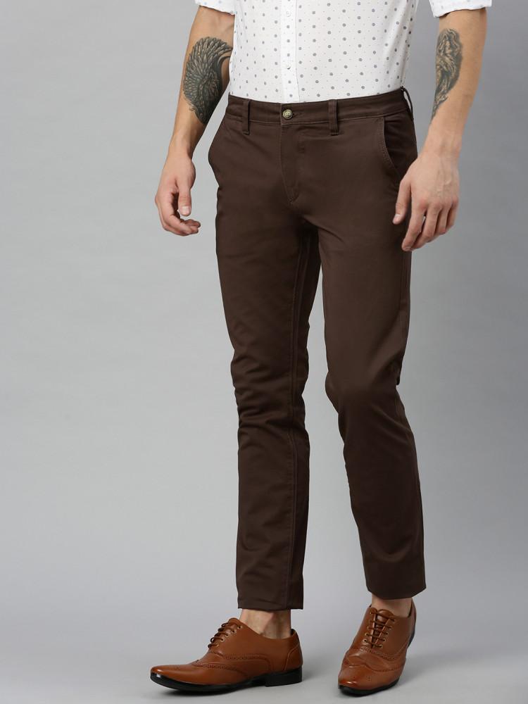 brown slim fit trouser