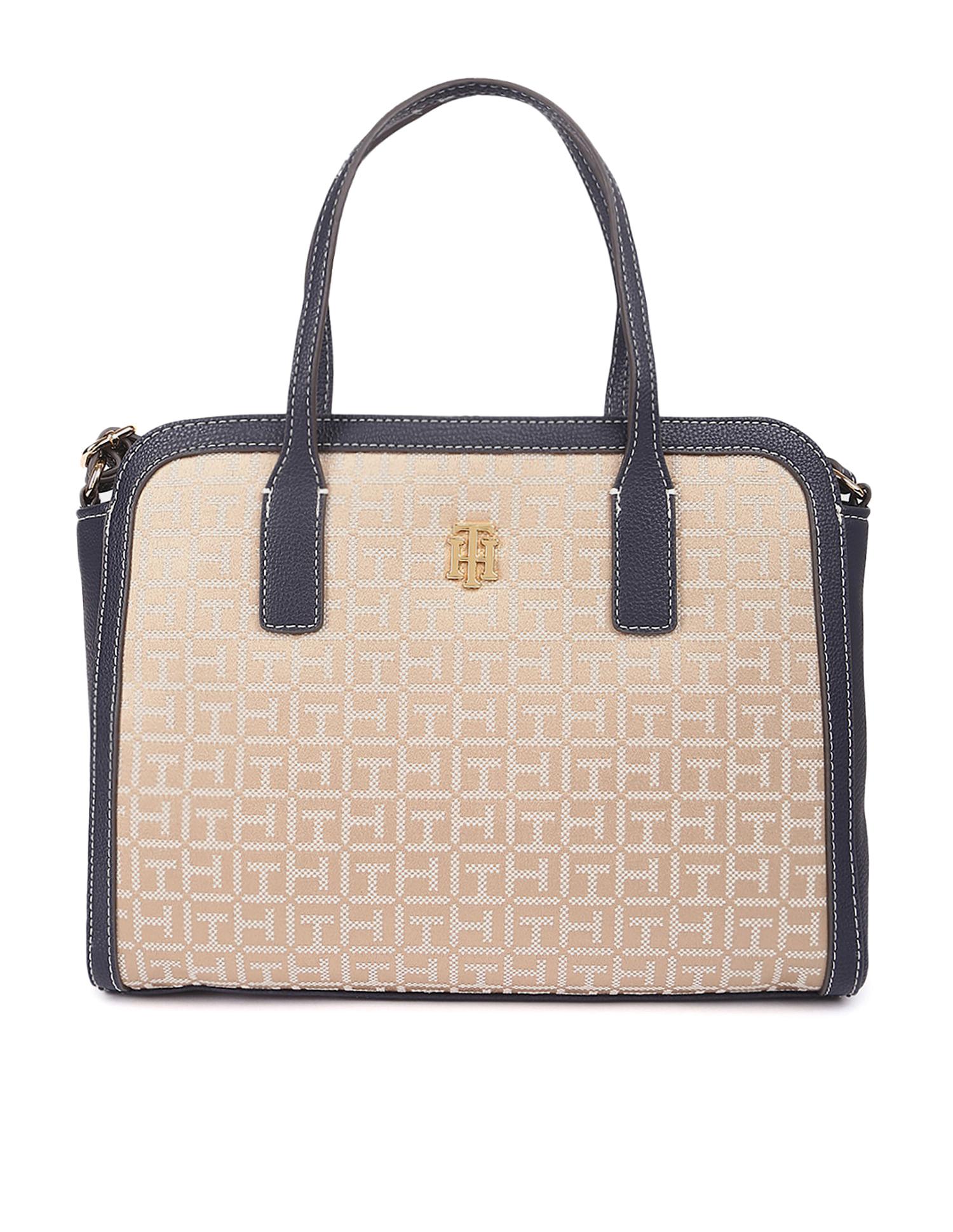 all over jacquard monogram satchel bag