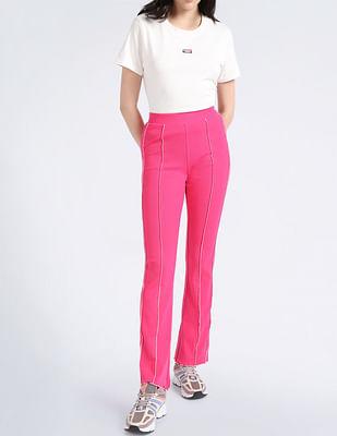 elasticized waist flared pants