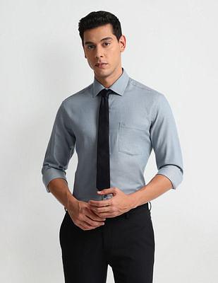 manhattan slim fit patterned dobby shirt