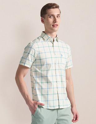 windowpane check oxford shirt