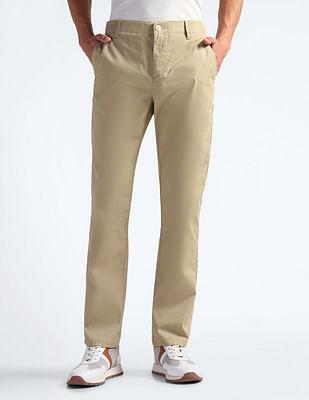 relaxed straight solid trousers