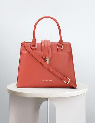 detachable strap structured handbag