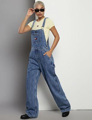 rinsed daisy dungaree