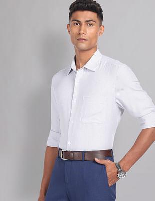 vertical stripe dobby formal shirt