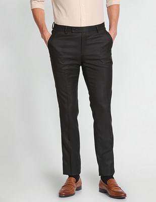 tailored regular fit dobby formal trousers