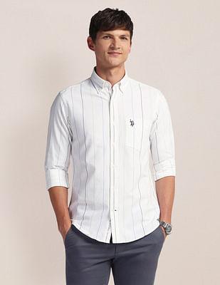 vertical stripe cotton shirt