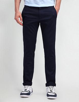 slim fit mid rise trousers