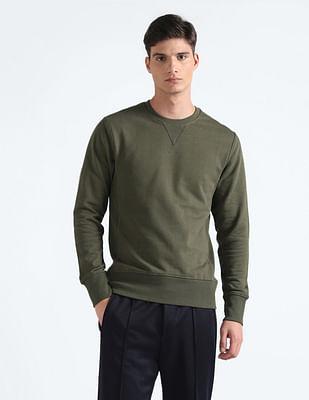 crew neck solid sweatshirt