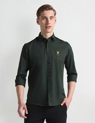 french placket solid shirt