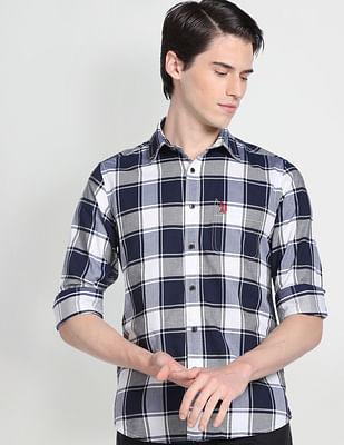 outdoor check cotton shirt