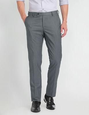 mid rise heathered trousers