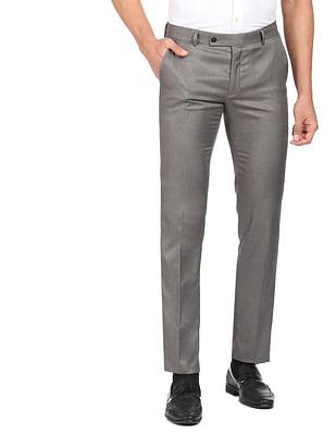 twill weave solid trousers