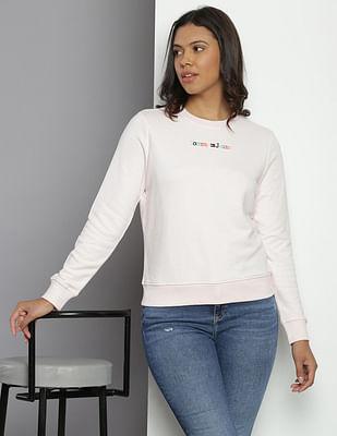 organic cotton serif linear logo sweatshirt