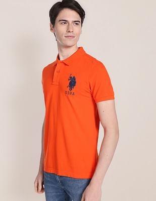 short sleeve solid pique polo shirt