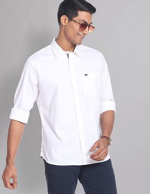 slim fit soladel uv stretch oxford casual shirt