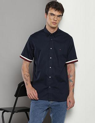 stripe hem solid shirt