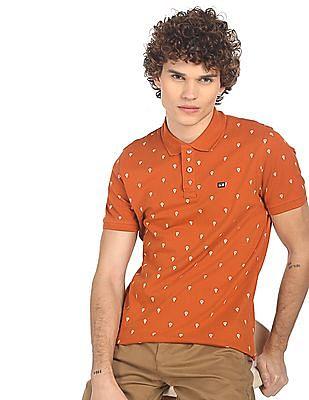 cotton printed polo shirt