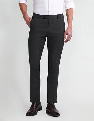 dobby tapered fit trousers