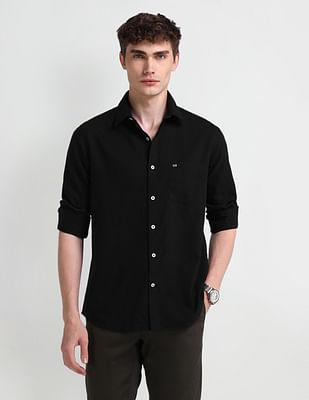 manhattan slim fit solid shirt