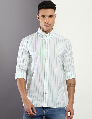 vertical stripe organic cotton shirt