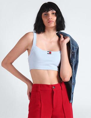 wide ribbed crop top