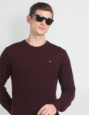 crew neck solid sweater