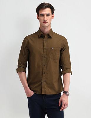 tailored fit solid shirt