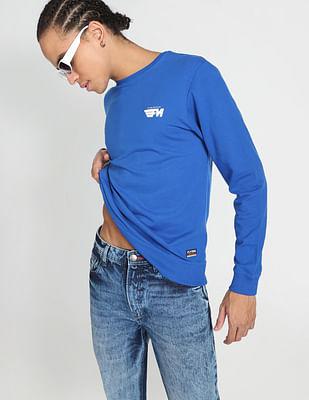 crew neck solid sweatshirt