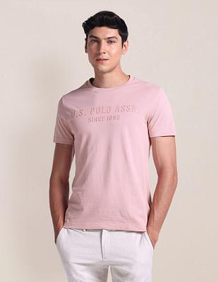 brand print slim fit t-shirt