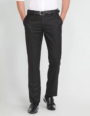 mid rise dobby formal trousers