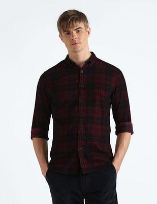 tartan check slim fit shirt