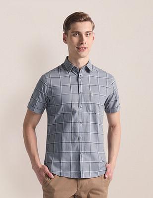 windowpane check oxford shirt