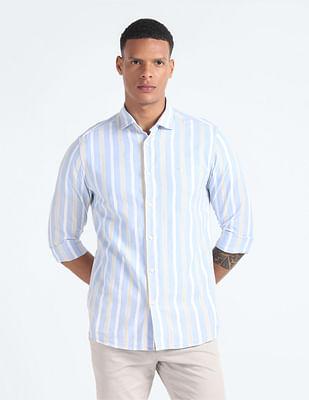 vertical stripe cotton shirt