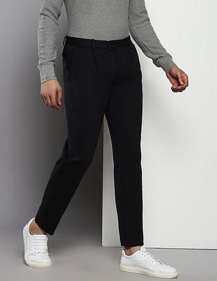 pleated front knit trousers