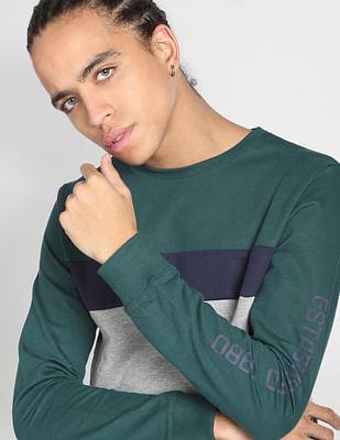 crew neck colour block sweatshirt