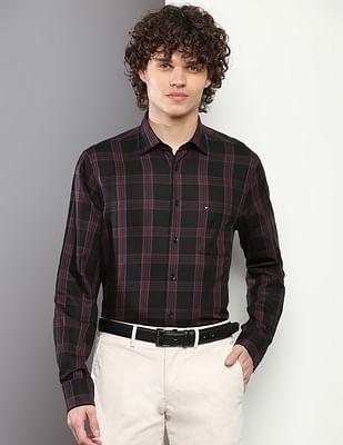 tartan check dobby regular fit shirt