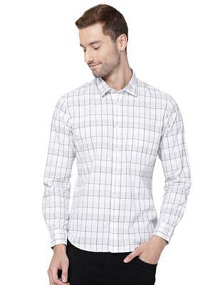 men white modern fit check casual shirt