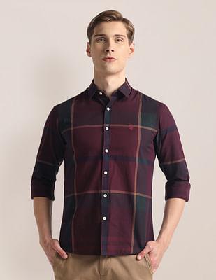 plaid check dobby shirt