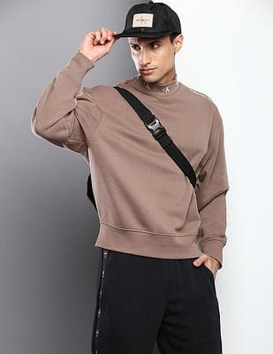 mock neck jacquard sweatshirt