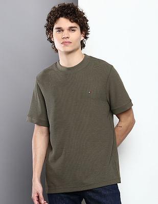 recycled polyester textured t-shirt