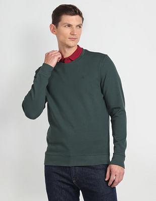 crew neck solid sweatshirt